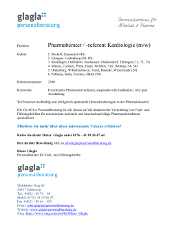 Pharmaberater / -referent Kardiologie (m/w)