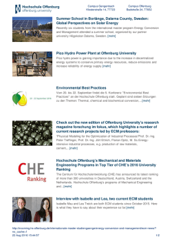 ECM News - an der Hochschule Offenburg