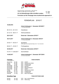 ferienplan 2016/17 - Musikschule Appenzell