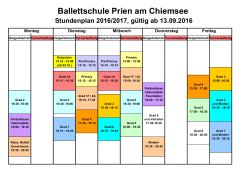 Stundenplan - Ballettschule Prien