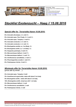 Stocklist 2016.8.15 - Exotenzucht-Haag