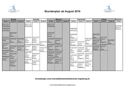 aktueller Stundenplan - Theaterballettschule Magdeburg eV