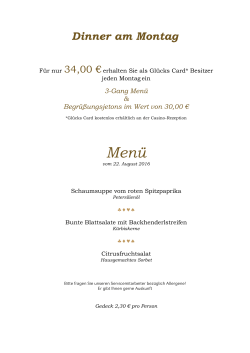 Dinner-am-Montag-Menue