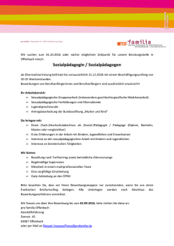 Sozialpädagogin / Sozialpädagoge