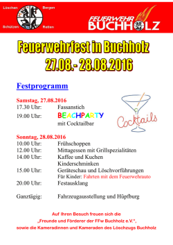 Festprogramm Samstag, 27.08.2016