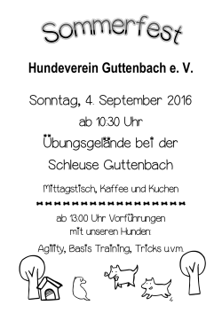 Hundeverein Guttenbach e. V. Sonntag, 4. September 2016
