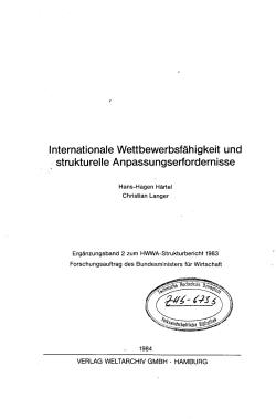 Internationale Wettbewerbsf&auml;higkeit und strukturelle