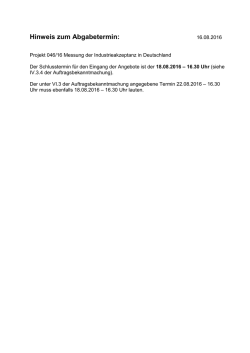 Hinweis zum Abgabetermin
