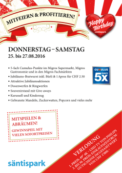 DONNERSTAG – SAMSTAG