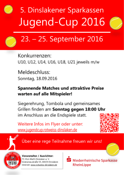 5. Dinslakener Sparkassen 23. – 25. September 2016 - TVPro