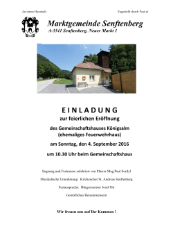 E I N L A D U N G Marktgemeinde Senftenberg