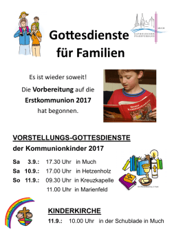 Gottesdienste f&uuml;r Familien