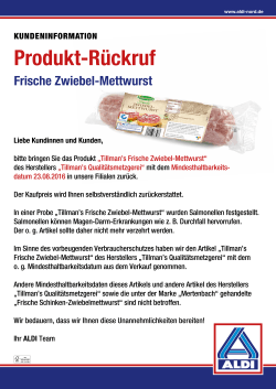 kundeninformation - Lebensmittelwarnung.de