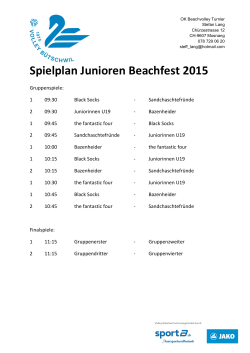 Spielplan Junioren Beachfest 2015