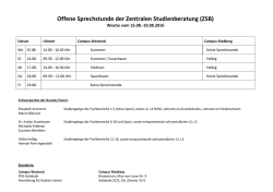 Offene Sprechstunde der Zentralen Studienberatung (ZSB)