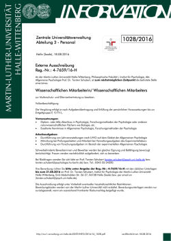 information - Zentrale Universit&auml;tsverwaltung - Martin