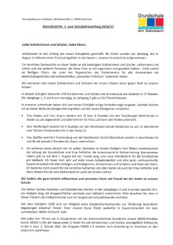 Elternbrief unserer neuen Schulleiterin Frau Jung