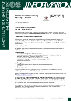 information - Zentrale Universit&auml;tsverwaltung - Martin