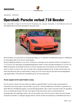 Opernball: Porsche verlost 718 Boxster