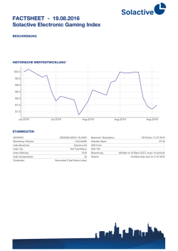 FACTSHEET - 17.08.2016 Solactive Electronic Gaming Index