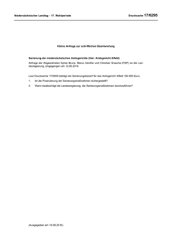 Drucksachen allgemein - Nieders&auml;chsischer Landtag