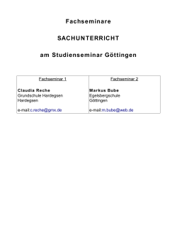 Fachseminare SACHUNTERRICHT am Studienseminar Göttingen