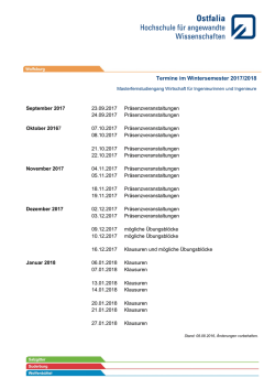 Termine WS 2017/18