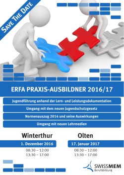ERFA PRAXIS-AUSBILDNER 2016/17 Winterthur Olten