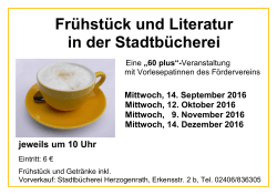 Frühstück und Literatur - Pro Stadtbücherei Herzogenrath