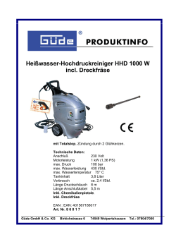 Hei&szlig;wasser-Hochdruckreiniger HHD 1000 W incl. Dreckfr&auml;se