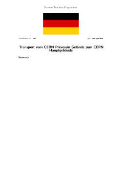 Transport vom CERN Prévessin Gelände zum CERN