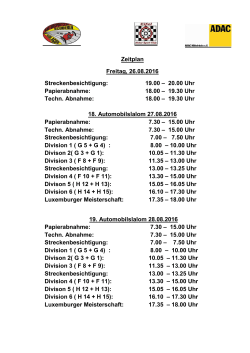 Zeitplan 2016 - Scuderia Solagon