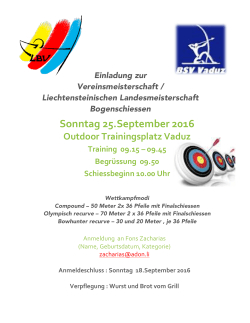 Sonntag 25.September 2016 - Bogensport Liechtenstein