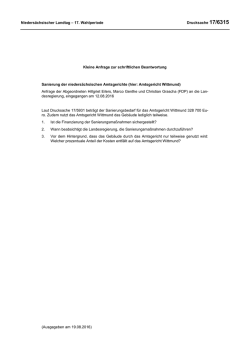 Drucksachen allgemein - Nieders&auml;chsischer Landtag