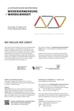 IX. MITTELDEUTSCHER ARCHITEKTENTAG