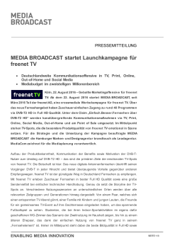 MEDIA BROADCAST startet Launchkampagne für freenet TV