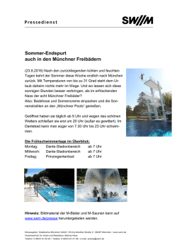 Sommer-Endspurt auch in den Münchner Freibädern