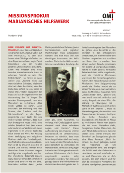 Rundbrief Missionsprokur 3 / 2016 als