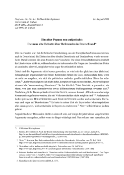 Ein alter Popanz neu aufgetischt: Die neue alte Debatte &uuml;ber