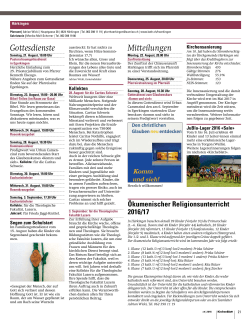 Gottesdienste - Kirchenblatt