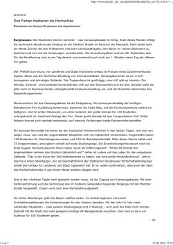 Drei Farben markieren die Hochschule