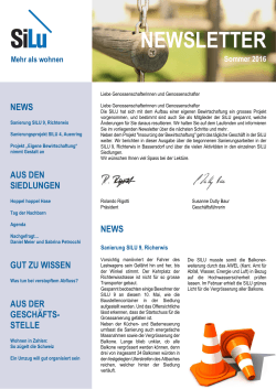 Newsletter Sommer 2016