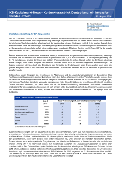 IKB-Kapitalmarkt-News – Konjunkturausblick Deutschland: ein