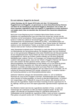 Ein noch st&auml;rkeres Ruggell f&uuml;r die Zukunft Letzten Samstag, den 20