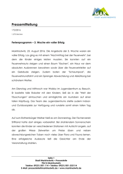 Pressemitteilung - der Stadt Marktredwitz
