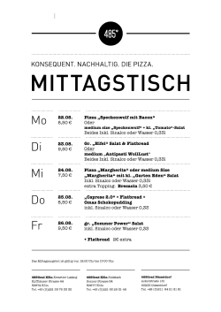 Aktuelle Mittagstisch- und Lunchkarte