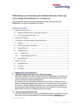 Hilfestellung zur Anwendung der Wettkampfstruktur Kids Liga und