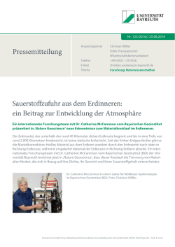 Pressemitteilung - Bayerisches Geoinstitut
