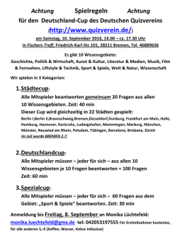 Infos und Anmeldungen siehe hier. - Fischers