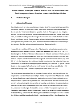 Adoptionswirkungen- und Staatenliste